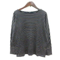 23区 オンワード樫山 カットソー クルーネック ボーダー 長袖 38 M 紺 ネイビー /MN