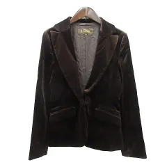 ボールジー BALLSEY トゥモローランド テーラードジャケット シングル 総裏地 ベロア 38 M 茶 ブラウン /MN