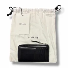 参考上代49500円 LEMAIRE 25AW パティーナジップコインカードケース 財布 ルメール SL0055 LL0165 ブラック F （5639M）