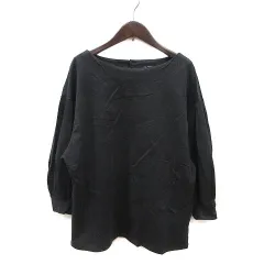 23区 オンワード樫山 カットソー ボートネック 七分袖 44 チャコールグレー /MS