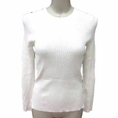 ティアラ Tiara ニット カットソー 長袖 白 ホワイト /YK