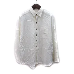 アズールバイマウジー AZUL by moussy シャツ 長袖 麻 リネン S 白 オフホワイト /YI