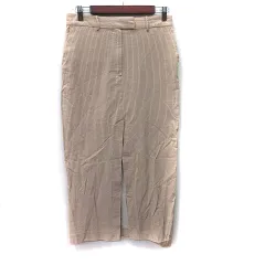 ザラ ZARA タイトスカート ロング マキシ ストライプ EUR S M ベージュ /YI