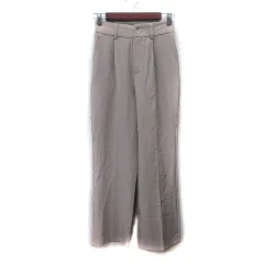 エクラン ECLIN スラックスパンツ ハイウエスト S ベージュ /YI