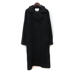 ナチュラルビューティー NATURAL BEAUTY チェスターコート 総裏地 ウール カシミヤ混 M 黒 ブラック /YI