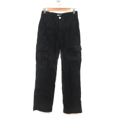 ザラ ZARA カーゴパンツ ロング 2 黒 ブラック /MS
