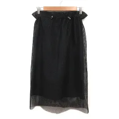シンプリシテェ SIMPLICITE タイトスカート ロング メッシュ F 黒 ブラック /MS