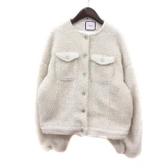 ジュエティ jouetie ノーカラージャケット 総裏地 ボア M 白 アイボリー /MN