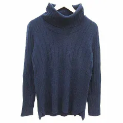 セオリー Theory ニット セーター タートルネック 長袖 カシミヤ S 紺 ネイビー /YK