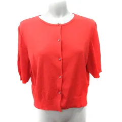 トゥービーシック TO BE CHIC カーディガン カットソー 五分袖 46 XXXL 赤 レッド /YI