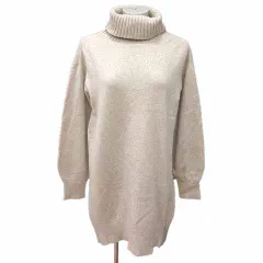 シップス SHIPS ワンピース ミニ ニット タートルネック 長袖 ウール ONE ベージュ /YK