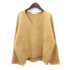 ギャルリーヴィー GALERIE VIE トゥモローランド ニット セーター Vネック 長袖 ウール S 黄色 イエロー /MN