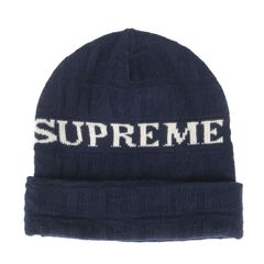Supreme Overprint Beanie ビーニー ニット帽 ブルー - メルカリ