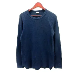 ベイフロー BAYFLOW カットソー Tシャツ クルーネック 長袖 ワッフル地 3 M 紺 ネイビー /MNのサムネイル