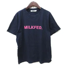 ミルクフェド MILKFED. Tシャツ カットソー 半袖 M 紺 ネイビー /YI