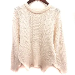 アダムエロペ Adam et Rope' ニット セーター 長袖 総柄 F アイボリー /RT