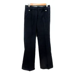 ニューヨーカー NEWYORKER ストレートパンツ スラックス ウール カシミヤ混 アンゴラ混 7 S 紺 ネイビー /MN