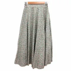 ハニーサックルローズ Honeysuckle Rose フレアスカート ロング マキシ 花柄 M 水色 ライトブルー 白 ホワイト /YK