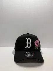 Newera ボストンレッドソックス ローズ刺繍 9forty A-FRAME スナップバックキャップ ブラックカラー