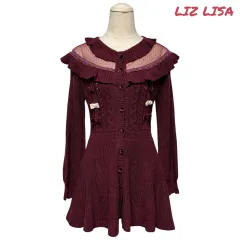 3802 リズリサ シースルー フリル ニットONE PIECE