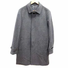 ニューヨーカー NEWYORKER ステンカラーコート ヘリンボーン柄 ウール アンゴラ混 L グレー /YK