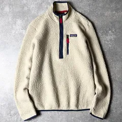 19年製 Patagonia ハーフジップ レトロ パイル フリース ジャケット S / パタゴニア ハイネック ボア ナチュラル プルオーバー もこもこ ジップネック