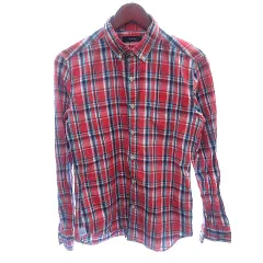 レイジブルー RAGEBLUE ボタンダウンシャツ チェック 長袖 M 赤 レッド /AU