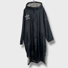 ☆adidas☆ベンチコート☆黒☆トレフォイルロゴ☆バックプリント☆ライナーボア☆M☆デサント☆ネーム入り☆A26M☆