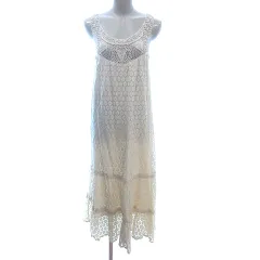 ペイトンプレイス PEYTON PLACE ワンピース マキシ ロング 切替 レース ノースリーブ M アイボリー 白 ホワイト /AU