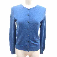 アンタイトル UNTITLED カーディガン ニット 長袖 ウール 2 M 青 ブルー /YK
