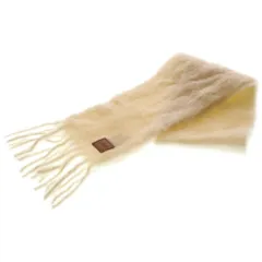 LOEWE (ロエベ) ロゴ アナグラム フリンジ マフラー モヘア ウール アイボリー FSA6SS1X05