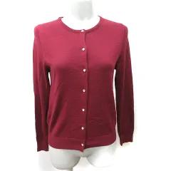 エニィスィス エニシス anySiS カーディガン ニット 長袖 レース ウール 2 M ワインレッド /YI