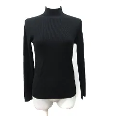 プラステ PLST ニット カットソー リブ ハイネック 長袖 ウール M 黒 ブラック /YI