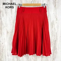MICHAEL KORS マイケルコース ウール プリーツ フレアスカート レッドのサムネイル
