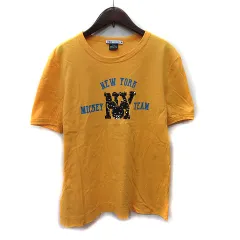 ザラ ZARA Tシャツ カットソー 半袖 スパンコール ミッキーマウス 黄色 イエロー /YI