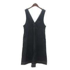 ジーユー GU ジャンパースカート フレア ロング デニム XL 青 ブルー /MS ●RY