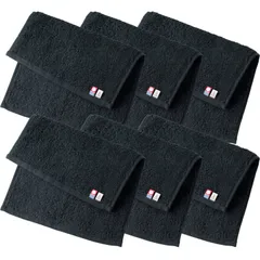 (ブラック 綿100% 日本製 個包装 6枚) 23×32 今治タオル タオルハンカチ おしぼりサイズ ハンドタオル ちょうどいい [TAVARAT]