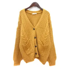 シューラルー SHOO・LA・RUE カーディガン ニット ケーブル アクリル F オレンジ /MN