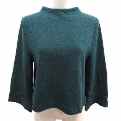 アンタイトル UNTITLED カットソー ハイネック 長袖 M 深緑 ダークグリーン /YK