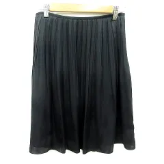 アンタイトル UNTITLED スカート プリーツ ひざ丈 1 黒 ブラック /RT