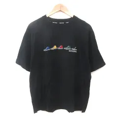 コンバース CONVERSE Tシャツ カットソー クルーネック 刺繍 半袖 L 黒 ブラック /MSのサムネイル