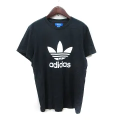 アディダス adidas Tシャツ カットソー 半袖 M 黒 ブラック /YI