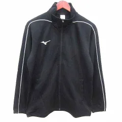 ミズノ MIZUNO スポーツウェア トラックジャケット ジャージ ジップアップ ライン 長袖 M 黒 ブラック /YK