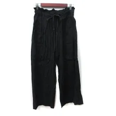 ジャーナルスタンダード JOURNAL STANDARD ワイドパンツ ハイウエスト 麻 リネン 38 M 黒 ブラック /YI