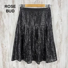 新品未使用 美品 HLAADA FOR ROSE BUD フラーダフォーローズバッド ストライプ 光沢 フレアスカートのサムネイル