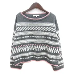 グローブ grove ニット セーター 総柄 長袖 M グレー /MN