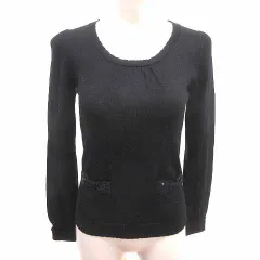 ペイトンプレイス PEYTON PLACE ニット カットソー 長袖 ウール M 黒 ブラック /YK