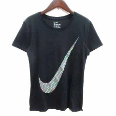 ナイキ NIKE Tシャツ カットソー クルーネック ロゴプリント 半袖M 黒 ブラック /YK ●RY