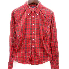 ラルフローレン RALPH LAUREN シャツ ブラウス ボタンダウン 長袖 チェック 7 赤 レッド /RT