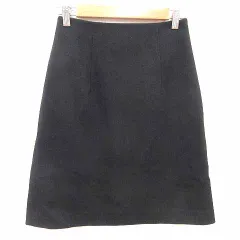セオリー Theory 台形スカート ひざ丈 ウール 0 XS 黒 ブラック /YK